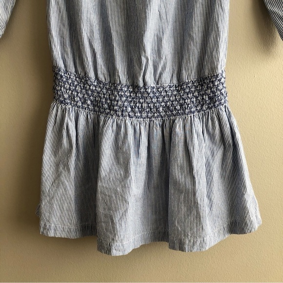 Juicy Couture Y2K Preppy Striped 3/4 Sleeve Long Tunic Shirt Blouse Top Blue - Picture 6 of 13